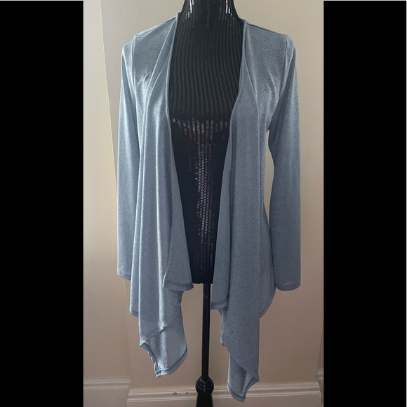 Micheal Micheal Kors Blue Open Water Fall Cardigan Top Size Medium - Picture 2 of 13